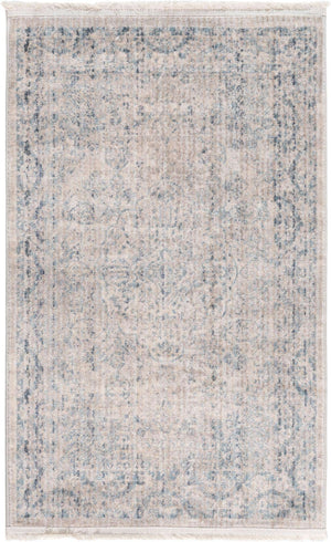 Ivory 2' 2 x 3' 1 Noble Rectangle Area Rug 100% Polyester Traditional Distressed Classic Contemporary Carpet for Home Decor for Sale at Rug Engine