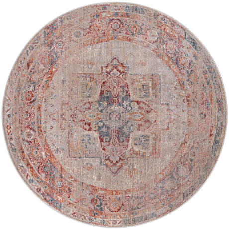 Multicolor 6' x 6' Noble Round Area Rug 100% Polyester Traditional Distressed Classic Contemporary Carpet for Home Decor for Sale at Rug Engine