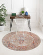 Multicolor 3' 10 x 3' 10 Noble Round Area Rug 100% Polyester Traditional Distressed Classic Contemporary Carpet for Home Decor for Sale at Rug Engine