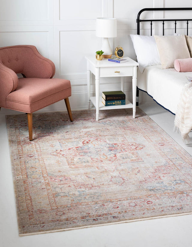 Multicolor 7' 10 x 11' Noble Rectangle Area Rug 100% Polyester Traditional Distressed Classic Contemporary Carpet for Home Decor for Sale at Rug Engine
