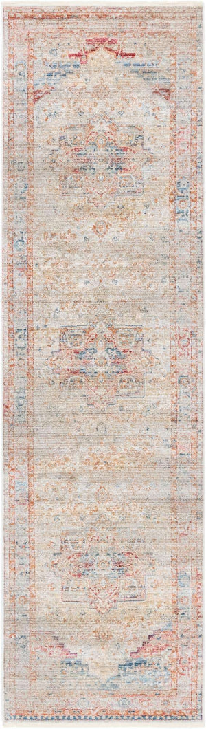Multicolor 2' 7 x 10' Noble Runner Area Rug 100% Polyester Traditional Distressed Classic Contemporary Carpet for Home Decor for Sale at Rug Engine