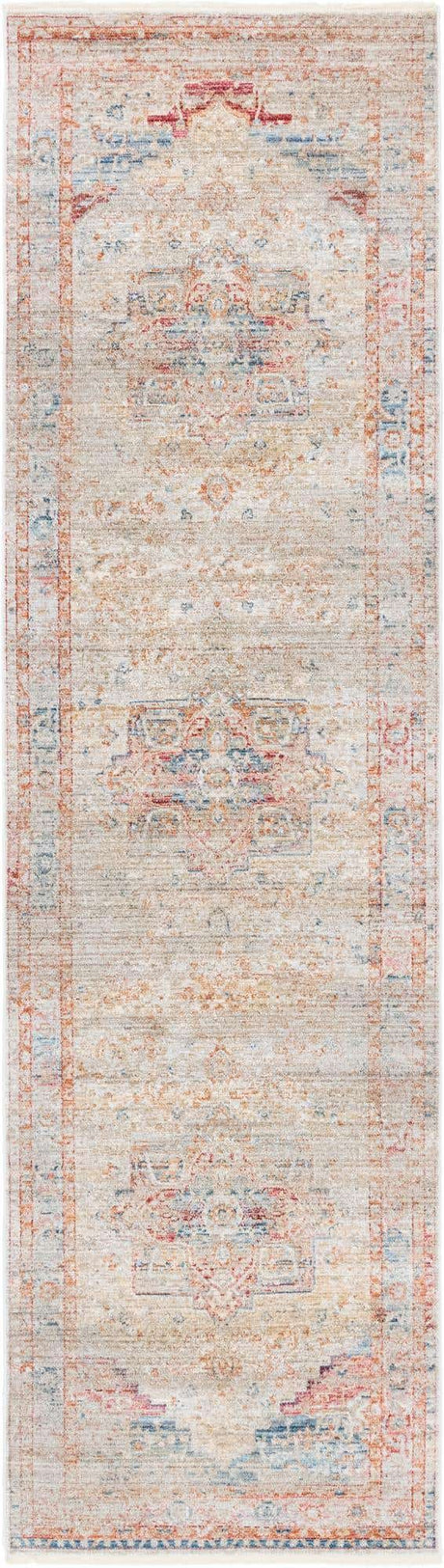 Multicolor 2' 7 x 10' Noble Runner Area Rug 100% Polyester Traditional Distressed Classic Contemporary Carpet for Home Decor for Sale at Rug Engine