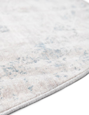 Gray 5' 1 x 5' 1 Noble Round Area Rug 100% Polyester Traditional Distressed Classic Contemporary Carpet for Home Decor for Sale at Rug Engine