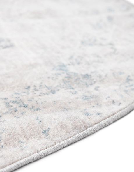 Gray 5' 1 x 5' 1 Noble Round Area Rug 100% Polyester Traditional Distressed Classic Contemporary Carpet for Home Decor for Sale at Rug Engine
