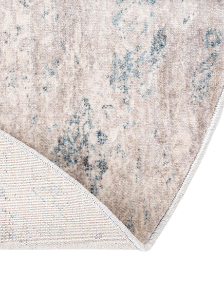 Gray 3' 10 x 3' 10 Noble Round Area Rug 100% Polyester Traditional Distressed Classic Contemporary Carpet for Home Decor for Sale at Rug Engine