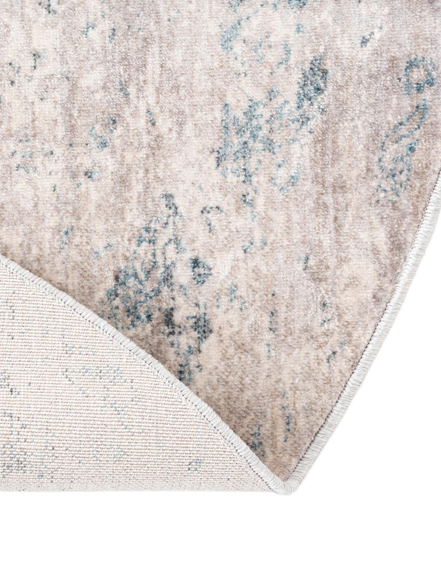 Gray 3' 10 x 3' 10 Noble Round Area Rug 100% Polyester Traditional Distressed Classic Contemporary Carpet for Home Decor for Sale at Rug Engine