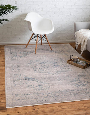 Gray 2' 2 x 3' 1 Noble Rectangle Area Rug 100% Polyester Traditional Distressed Classic Contemporary Carpet for Home Decor for Sale at Rug Engine