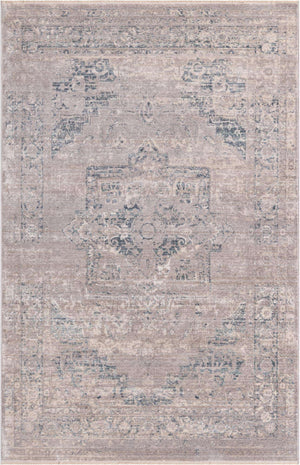 Gray 5' 1 x 7' 10 Noble Rectangle Area Rug 100% Polyester Traditional Distressed Classic Contemporary Carpet for Home Decor for Sale at Rug Engine