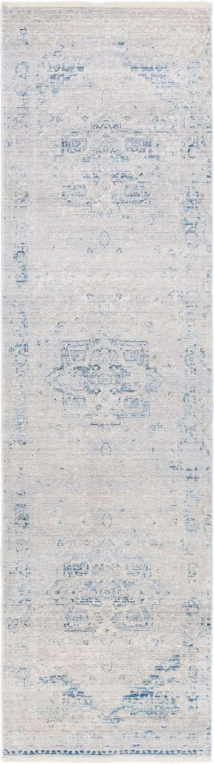 Gray 2' 7 x 10' Noble Runner Area Rug 100% Polyester Traditional Distressed Classic Contemporary Carpet for Home Decor for Sale at Rug Engine