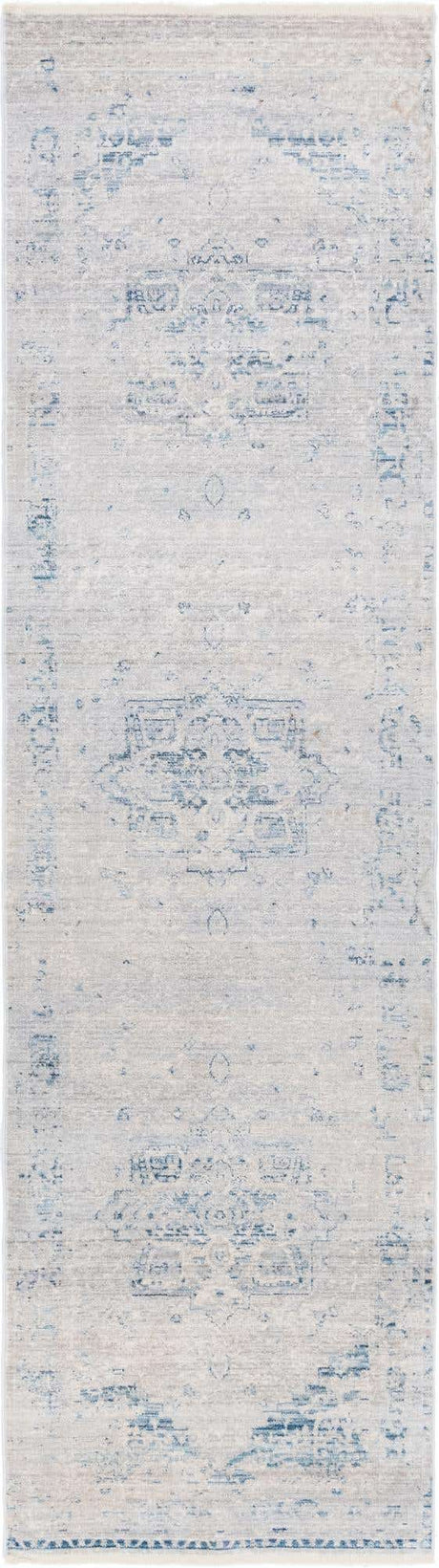 Gray 2' 7 x 10' Noble Runner Area Rug 100% Polyester Traditional Distressed Classic Contemporary Carpet for Home Decor for Sale at Rug Engine