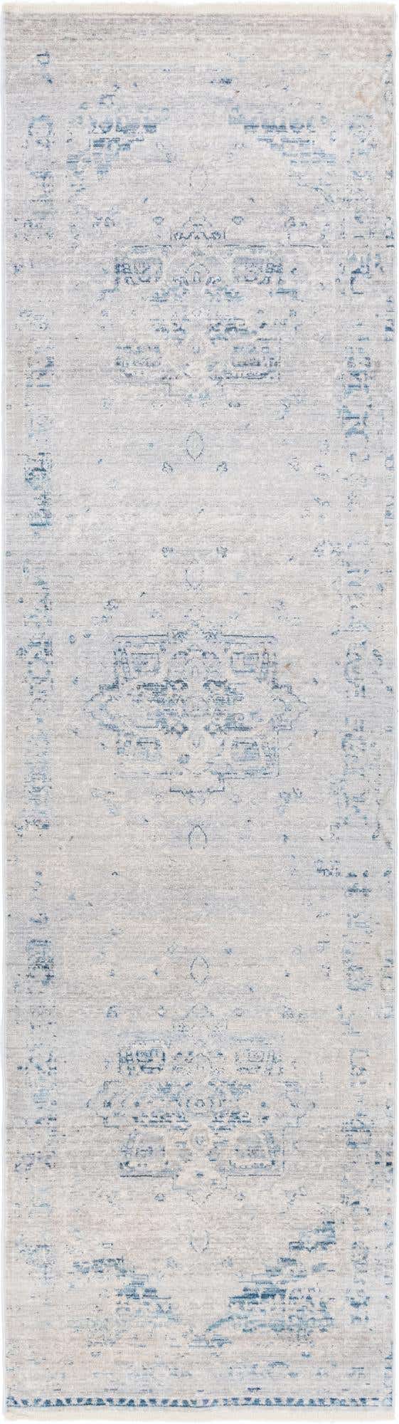Gray 2' 7 x 10' Noble Runner Area Rug 100% Polyester Traditional Distressed Classic Contemporary Carpet for Home Decor for Sale at Rug Engine