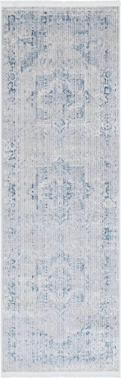 Gray 2' 2 x 5' 11 Noble Runner Area Rug 100% Polyester Traditional Distressed Classic Contemporary Carpet for Home Decor for Sale at Rug Engine