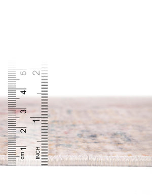 Ivory 5' 1 x 5' 1 Noble Round Area Rug 100% Polyester Traditional Distressed Classic Contemporary Carpet for Home Decor for Sale at Rug Engine