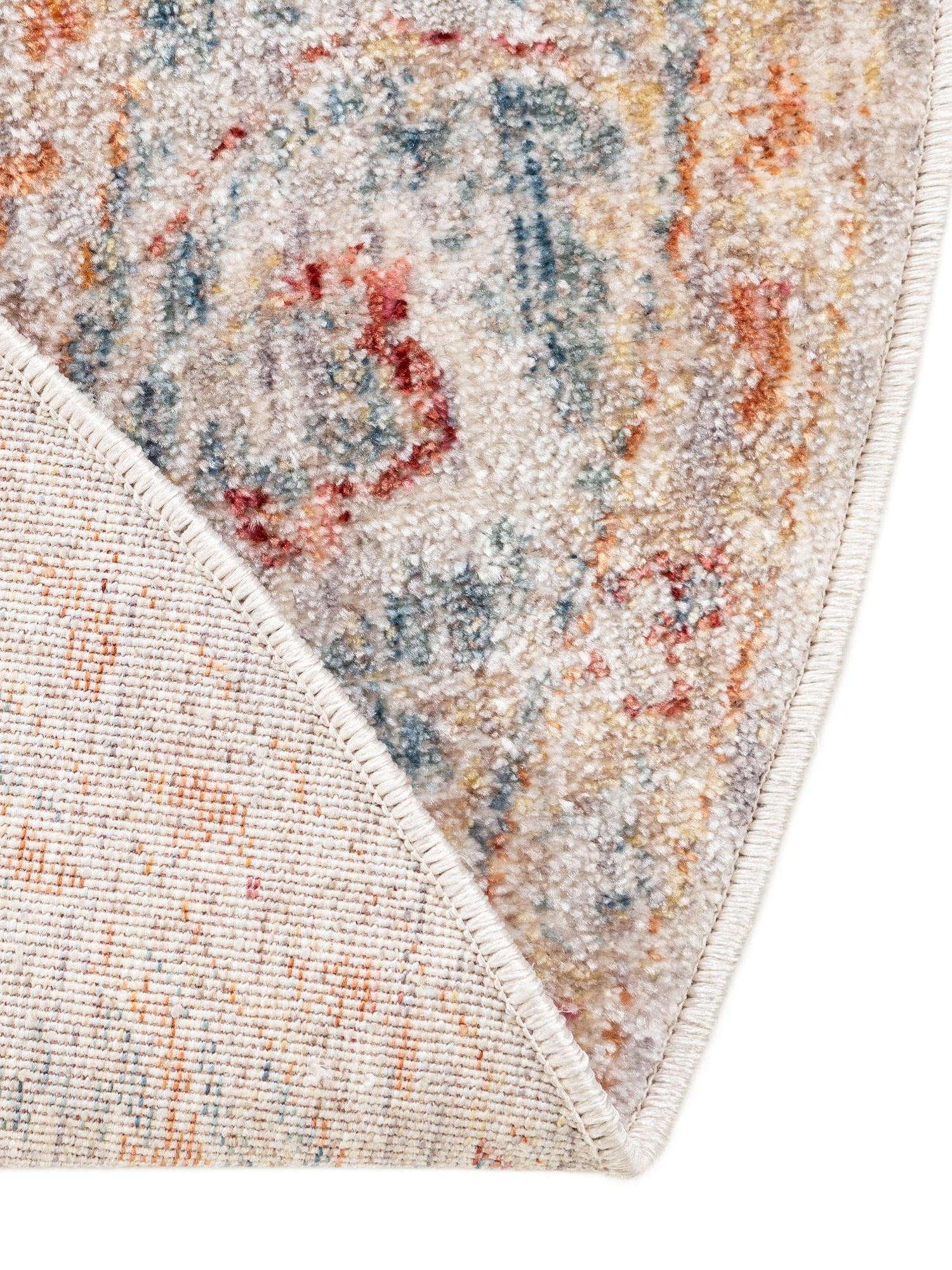 Ivory 3' 10 x 3' 10 Noble Round Area Rug 100% Polyester Traditional Distressed Classic Contemporary Carpet for Home Decor for Sale at Rug Engine