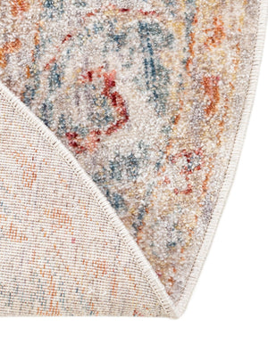 Ivory 3' 10 x 3' 10 Noble Round Area Rug 100% Polyester Traditional Distressed Classic Contemporary Carpet for Home Decor for Sale at Rug Engine