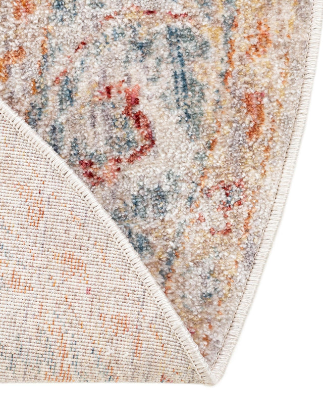 Ivory 3' 10 x 3' 10 Noble Round Area Rug 100% Polyester Traditional Distressed Classic Contemporary Carpet for Home Decor for Sale at Rug Engine