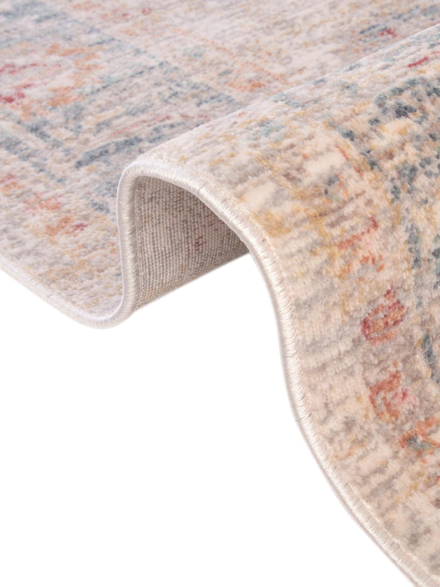 Ivory 5' 1 x 5' 1 Noble Round Area Rug 100% Polyester Traditional Distressed Classic Contemporary Carpet for Home Decor for Sale at Rug Engine