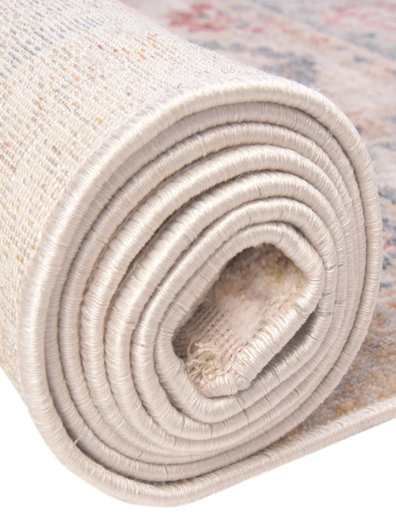 Ivory 3' 10 x 3' 10 Noble Round Area Rug 100% Polyester Traditional Distressed Classic Contemporary Carpet for Home Decor for Sale at Rug Engine