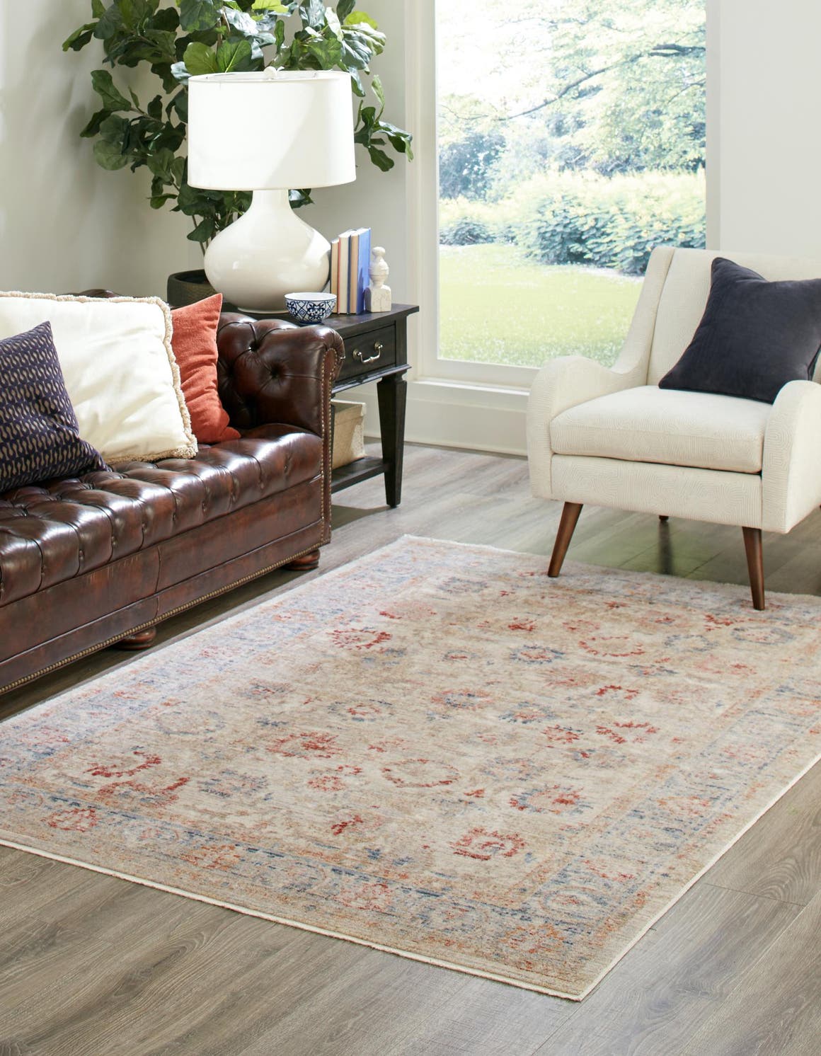 Ivory 10' x 13' 5 Noble Rectangle Area Rug 100% Polyester Traditional Distressed Classic Contemporary Carpet for Home Decor for Sale at Rug Engine