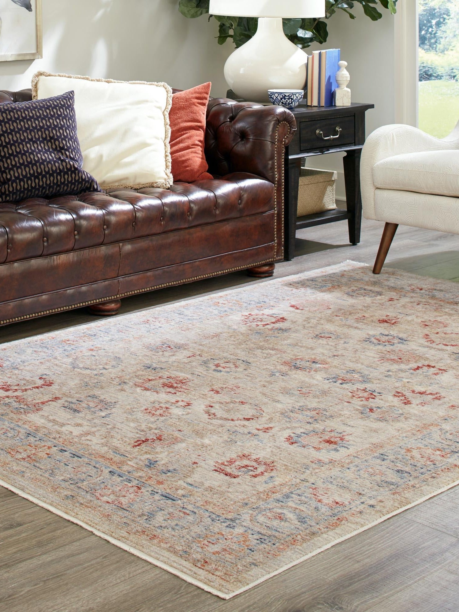 Ivory 2' 2 x 3' 1 Noble Rectangle Area Rug 100% Polyester Traditional Distressed Classic Contemporary Carpet for Home Decor for Sale at Rug Engine