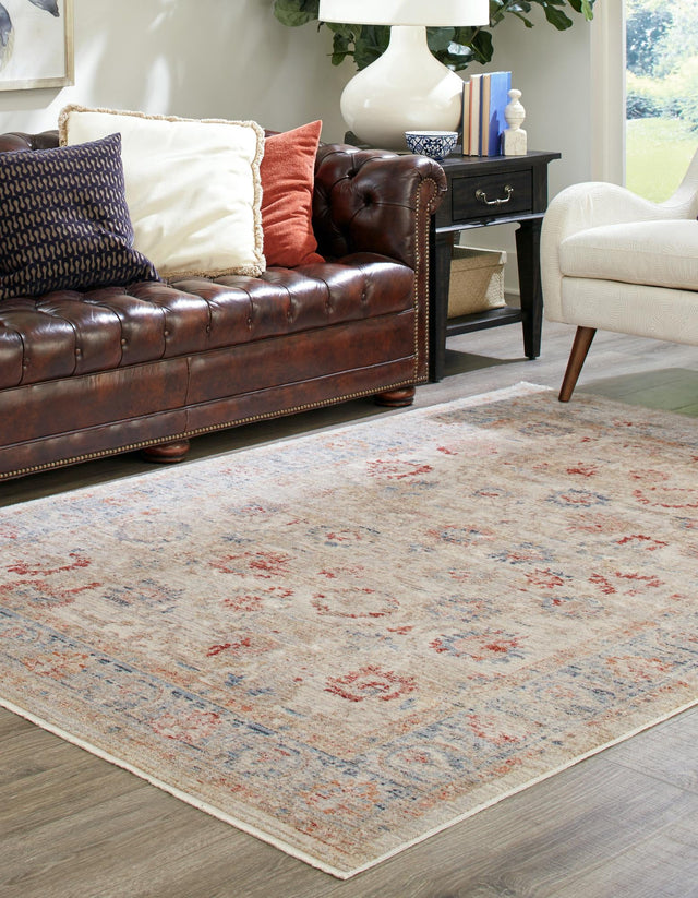 Ivory 2' 2 x 3' 1 Noble Rectangle Area Rug 100% Polyester Traditional Distressed Classic Contemporary Carpet for Home Decor for Sale at Rug Engine
