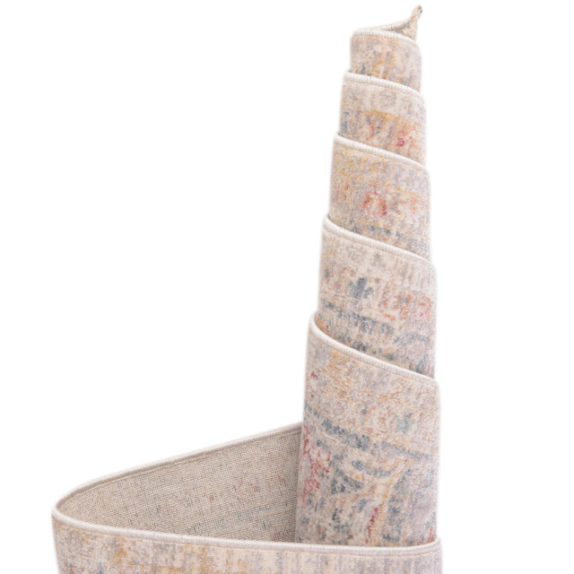 Ivory 4' 1 x 5' 7 Noble Rectangle Area Rug 100% Polyester Traditional Distressed Classic Contemporary Carpet for Home Decor for Sale at Rug Engine