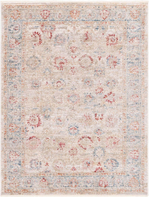 Ivory 4' 1 x 5' 7 Noble Rectangle Area Rug 100% Polyester Traditional Distressed Classic Contemporary Carpet for Home Decor for Sale at Rug Engine