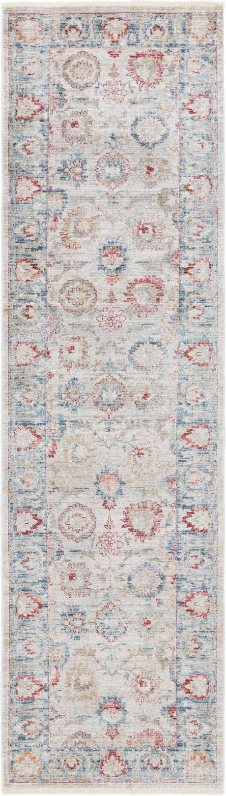 Ivory 2' 7 x 10' Noble Runner Area Rug 100% Polyester Traditional Distressed Classic Contemporary Carpet for Home Decor for Sale at Rug Engine