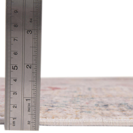 Ivory 2' 7 x 10' Noble Runner Area Rug 100% Polyester Traditional Distressed Classic Contemporary Carpet for Home Decor for Sale at Rug Engine