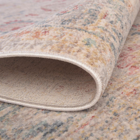 Ivory 2' 7 x 10' Noble Runner Area Rug 100% Polyester Traditional Distressed Classic Contemporary Carpet for Home Decor for Sale at Rug Engine