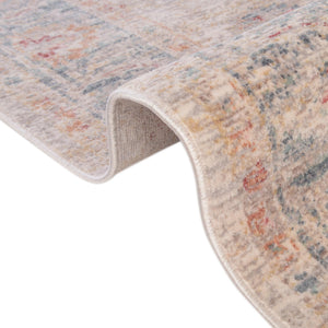 Ivory 2' 7 x 10' Noble Runner Area Rug 100% Polyester Traditional Distressed Classic Contemporary Carpet for Home Decor for Sale at Rug Engine