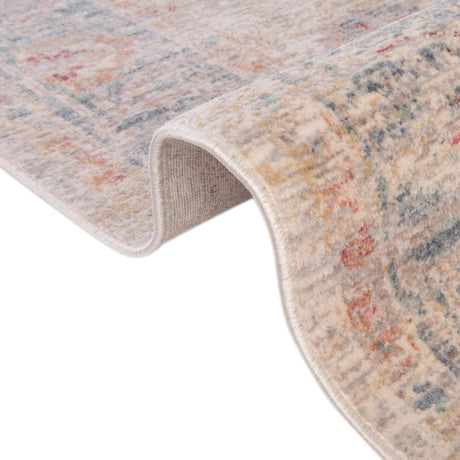 Ivory 2' 7 x 10' Noble Runner Area Rug 100% Polyester Traditional Distressed Classic Contemporary Carpet for Home Decor for Sale at Rug Engine