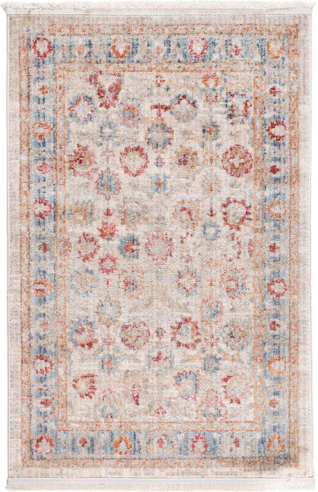 Ivory 2' 2 x 3' 1 Noble Rectangle Area Rug 100% Polyester Traditional Distressed Classic Contemporary Carpet for Home Decor for Sale at Rug Engine
