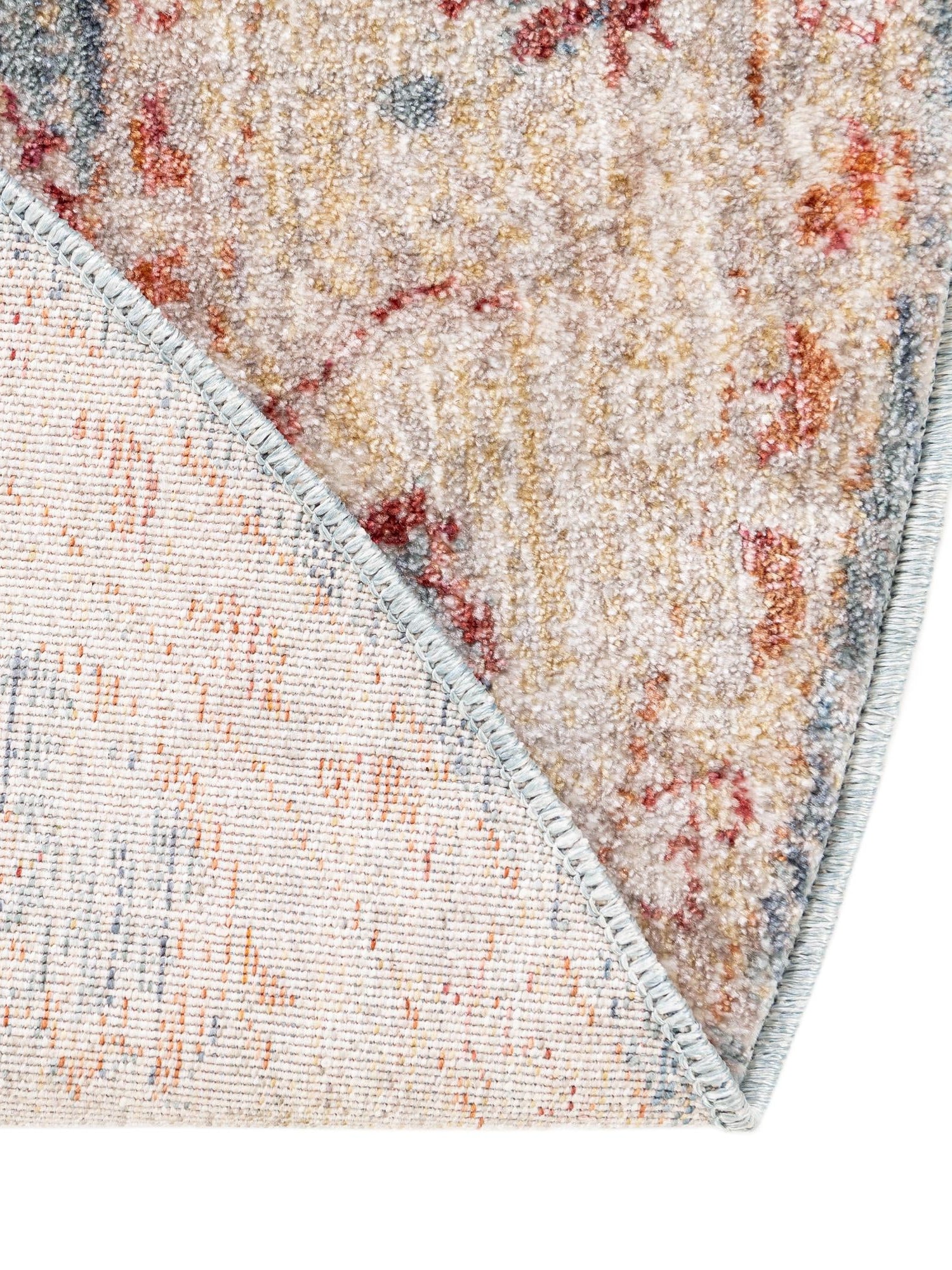 Blue 5' 1 x 5' 1 Noble Round Area Rug 100% Polyester Traditional Distressed Classic Contemporary Carpet for Home Decor for Sale at Rug Engine