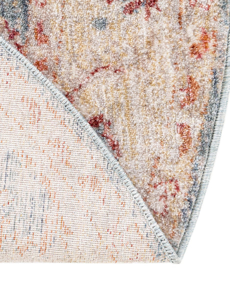 Blue 5' 1 x 5' 1 Noble Round Area Rug 100% Polyester Traditional Distressed Classic Contemporary Carpet for Home Decor for Sale at Rug Engine