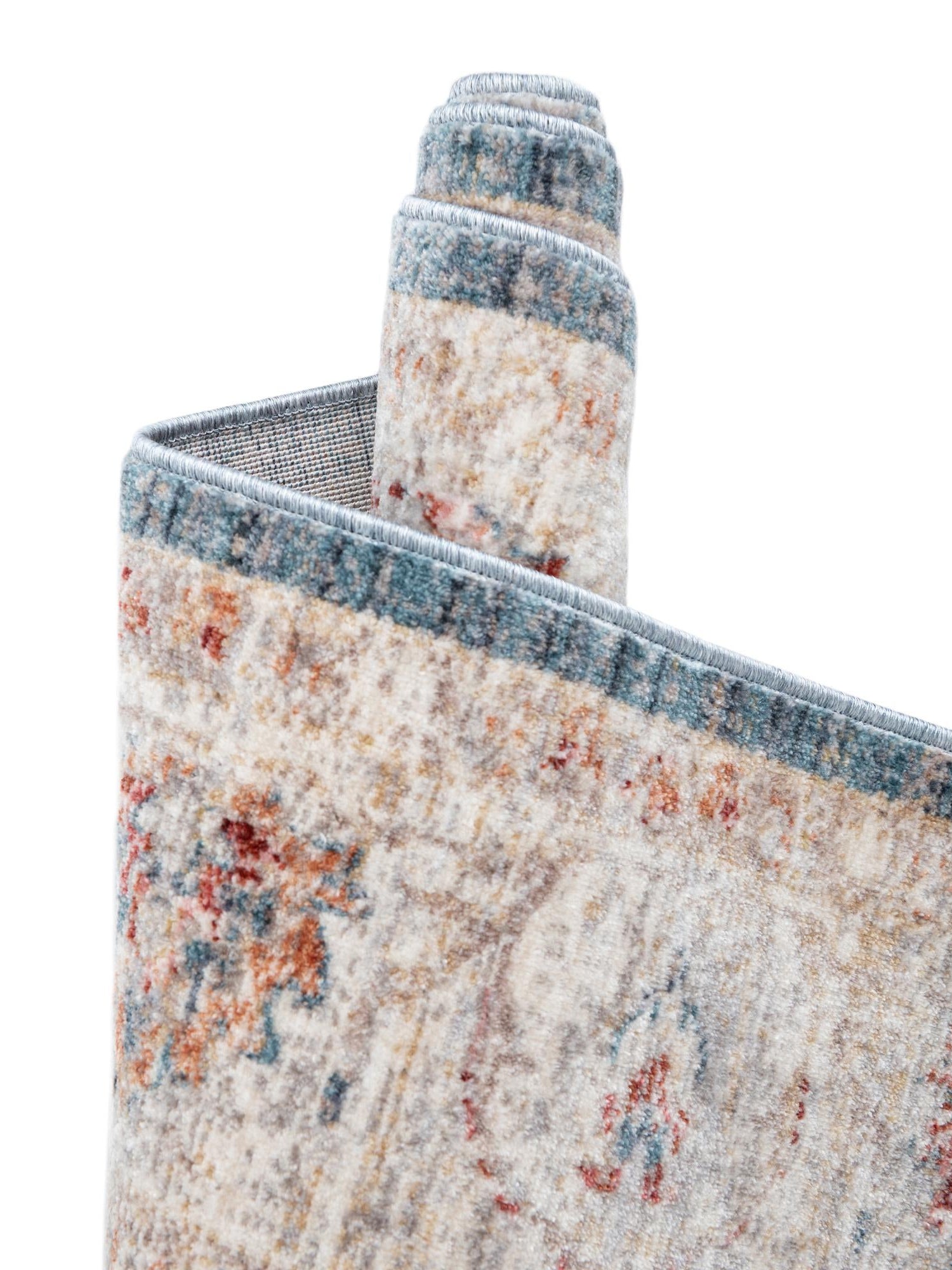 Blue 5' 1 x 5' 1 Noble Round Area Rug 100% Polyester Traditional Distressed Classic Contemporary Carpet for Home Decor for Sale at Rug Engine