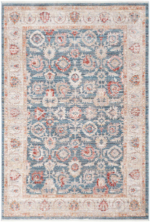 Blue 5' 1 x 7' 10 Noble Rectangle Area Rug 100% Polyester Traditional Distressed Classic Contemporary Carpet for Home Decor for Sale at Rug Engine