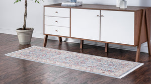 Blue 2' 7 x 10' Noble Runner Area Rug 100% Polyester Traditional Distressed Classic Contemporary Carpet for Home Decor for Sale at Rug Engine