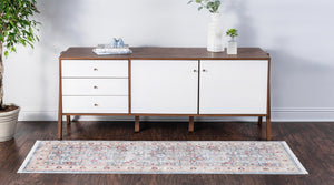 Blue 2' 7 x 10' Noble Runner Area Rug 100% Polyester Traditional Distressed Classic Contemporary Carpet for Home Decor for Sale at Rug Engine