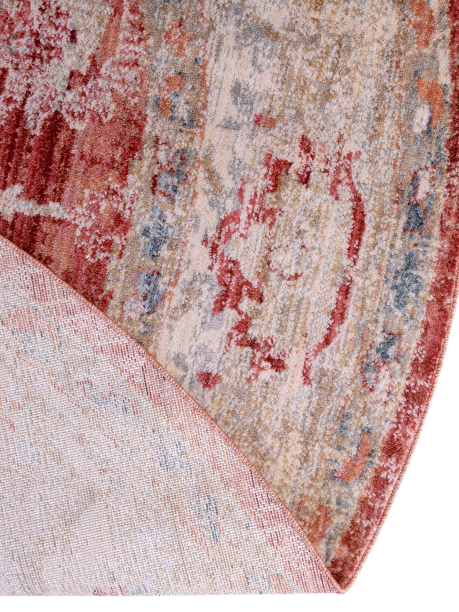 Red 6' x 6' Noble Round Area Rug 100% Polyester Traditional Distressed Classic Contemporary Carpet for Home Decor for Sale at Rug Engine
