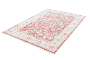 Red 5' 1 x 7' 10 Noble Rectangle Area Rug 100% Polyester Traditional Distressed Classic Contemporary Carpet for Home Decor for Sale at Rug Engine