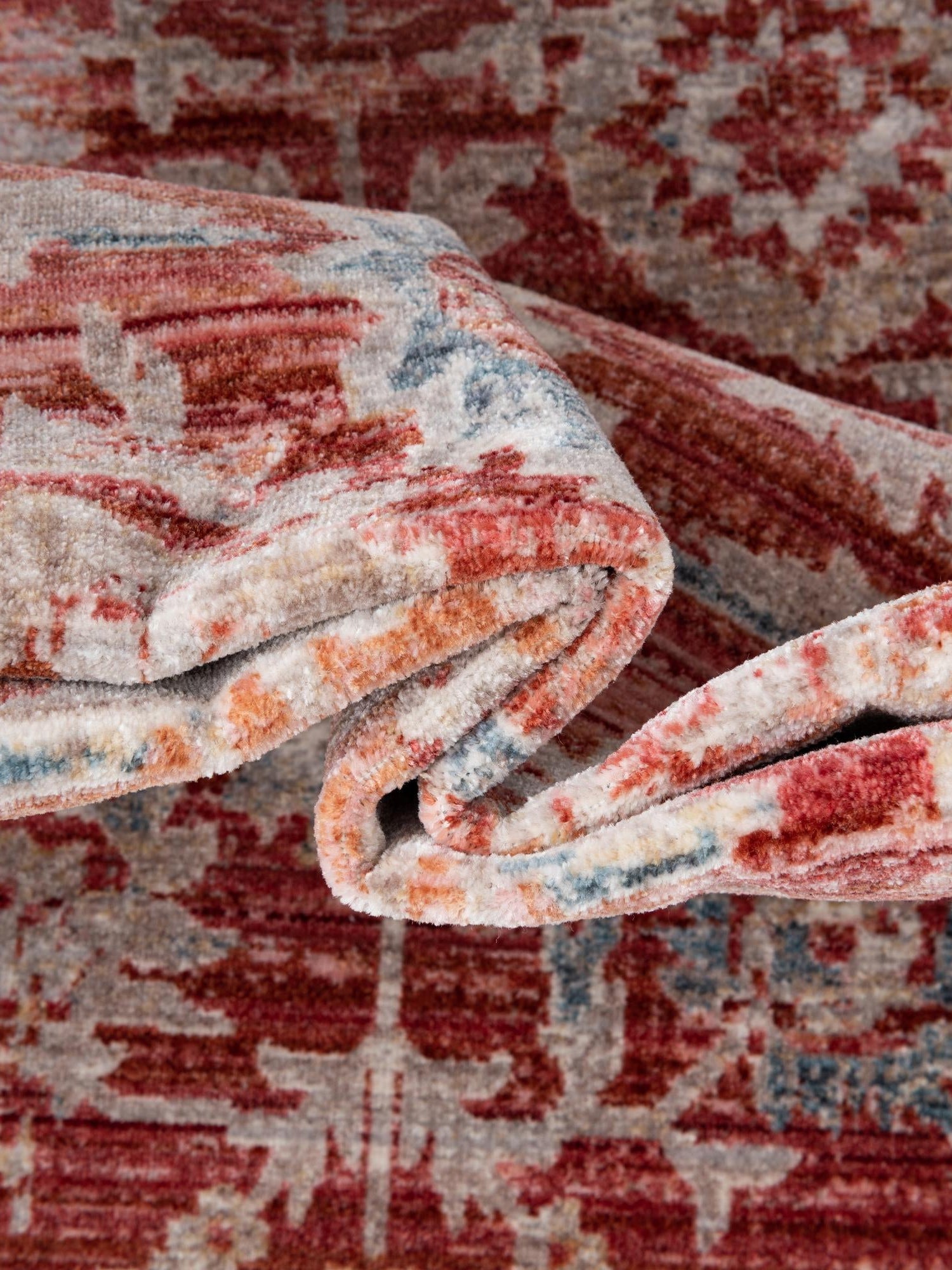 Red 8' x 10' Noble Rectangle Area Rug 100% Polyester Traditional Distressed Classic Contemporary Carpet for Home Decor for Sale at Rug Engine