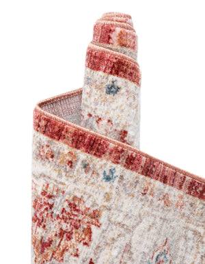 Red 4' x 5' 7 Noble Rectangle Area Rug 100% Polyester Traditional Distressed Classic Contemporary Carpet for Home Decor for Sale at Rug Engine