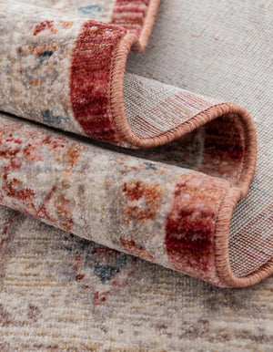 Red 5' 1 x 7' 10 Noble Rectangle Area Rug 100% Polyester Traditional Distressed Classic Contemporary Carpet for Home Decor for Sale at Rug Engine