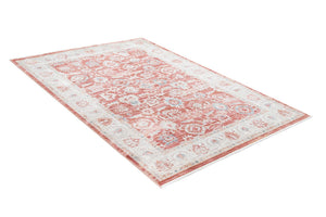 Red 5' 1 x 7' 10 Noble Rectangle Area Rug 100% Polyester Traditional Distressed Classic Contemporary Carpet for Home Decor for Sale at Rug Engine