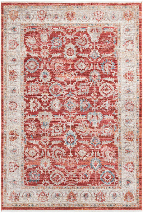 Red 5' 1 x 7' 10 Noble Rectangle Area Rug 100% Polyester Traditional Distressed Classic Contemporary Carpet for Home Decor for Sale at Rug Engine