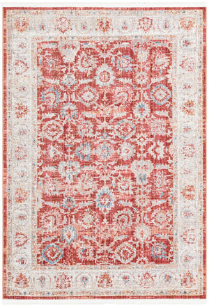 Red 4' x 5' 7 Noble Rectangle Area Rug 100% Polyester Traditional Distressed Classic Contemporary Carpet for Home Decor for Sale at Rug Engine