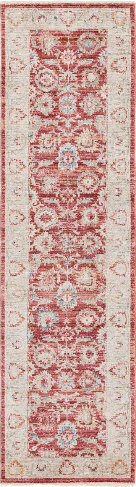 Red 2' 7 x 10' Noble Runner Area Rug 100% Polyester Traditional Distressed Classic Contemporary Carpet for Home Decor for Sale at Rug Engine