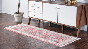 Red 2' 2 x 5' 11 Noble Runner Area Rug 100% Polyester Traditional Distressed Classic Contemporary Carpet for Home Decor for Sale at Rug Engine