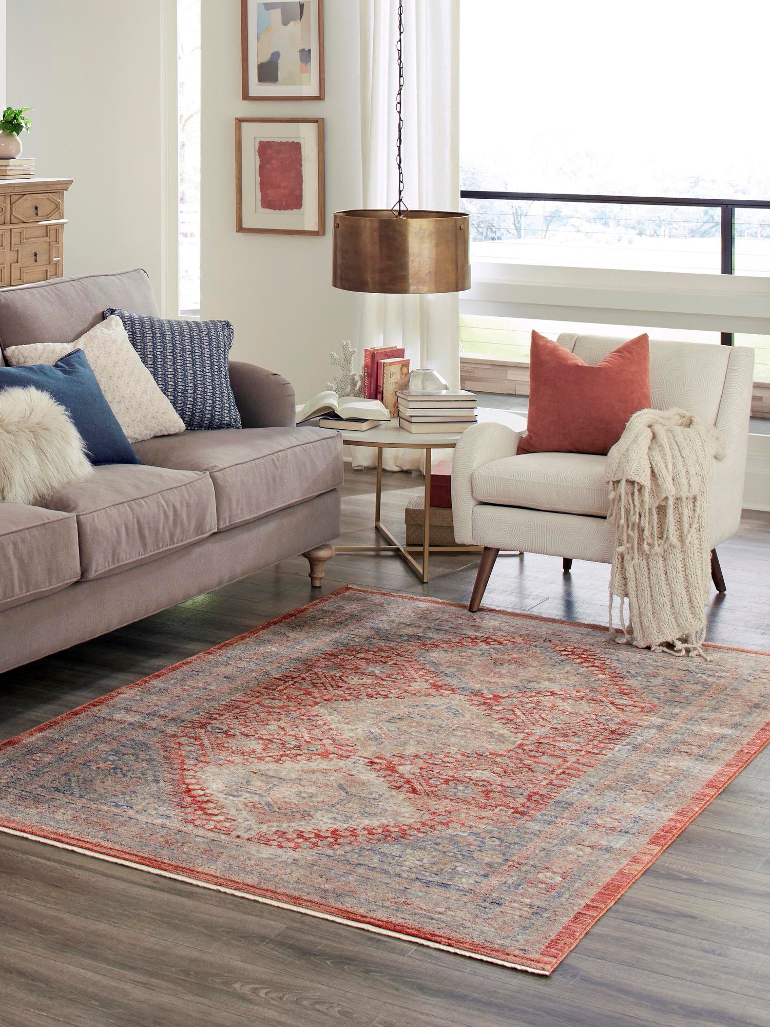 Red 2' 2 x 3' 1 Noble Rectangle Area Rug 100% Polyester Traditional Distressed Classic Contemporary Carpet for Home Decor for Sale at Rug Engine